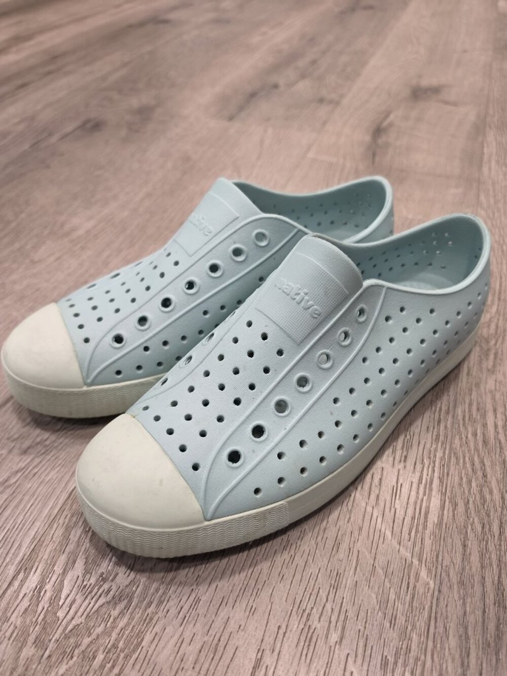 Native Jefferson Slip-On Shoes Light Blue Rubber Size W10 M8